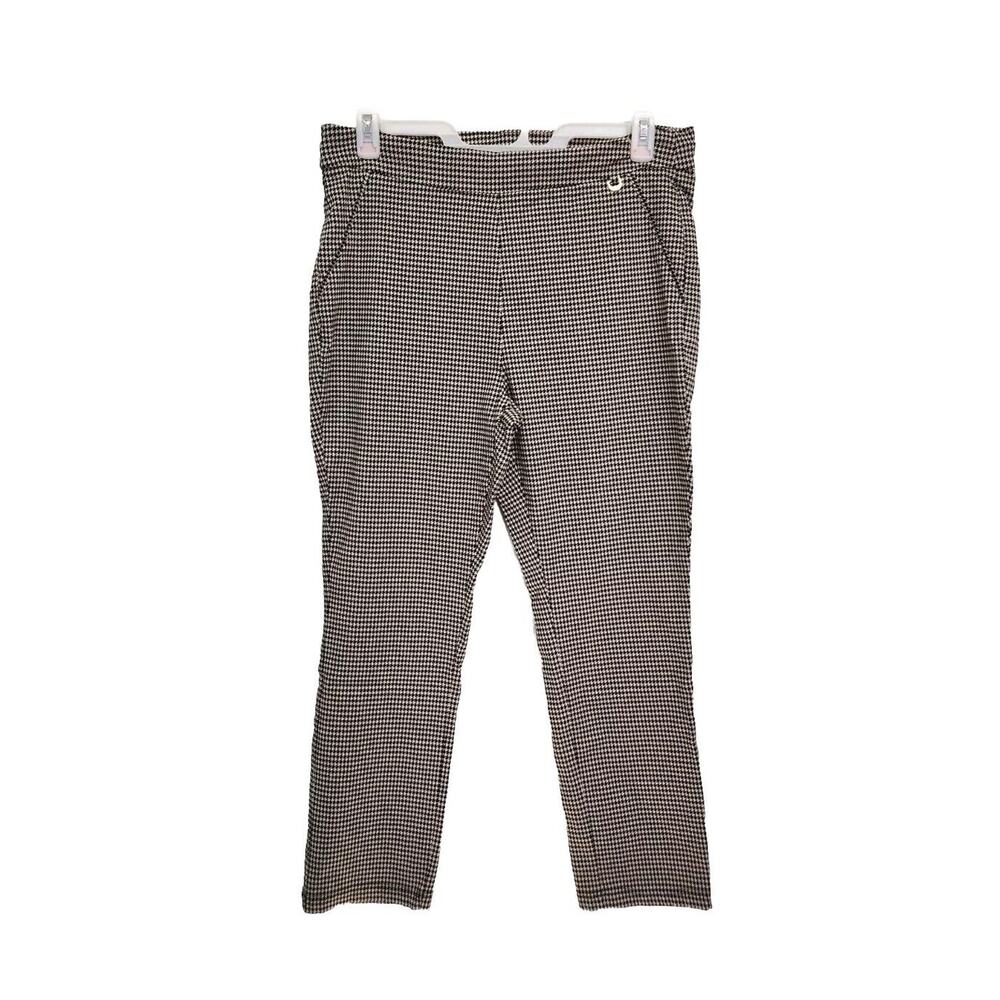 Rafaella Black White Houndstooth Pull On Pants Size 16